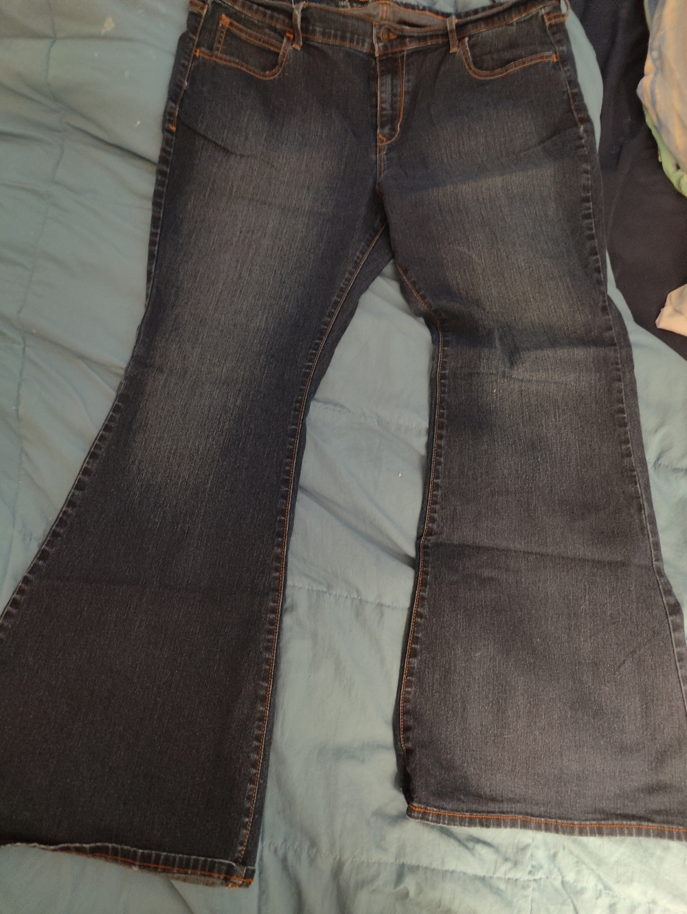 Old Navy Blue Denim Jeans, Old Navy 16 Short, Wide Leg